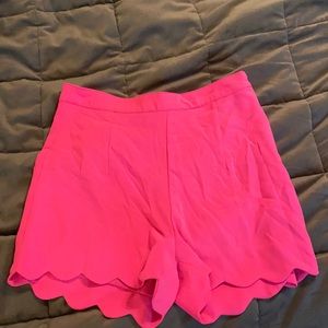 Hot pink scalloped shorts